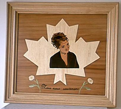 Portrait Canadien en marqueterie