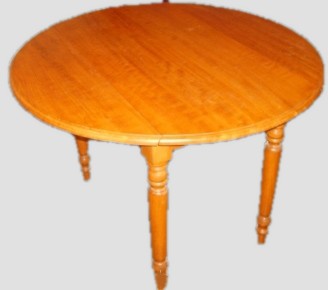 Round drop-leaf table