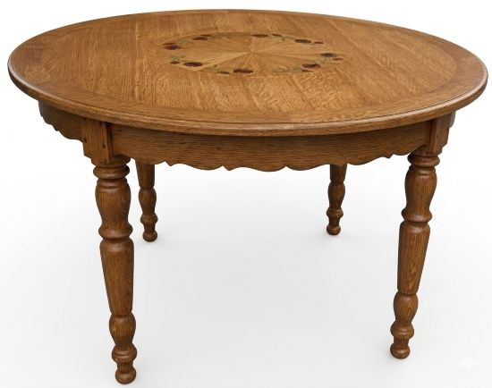 Table amovible avec incrustation de fleurs en marqueterie